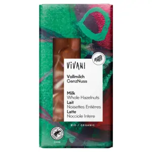 VIVANI Mléčná čokoláda s lískovými oříšky BIO 100 g