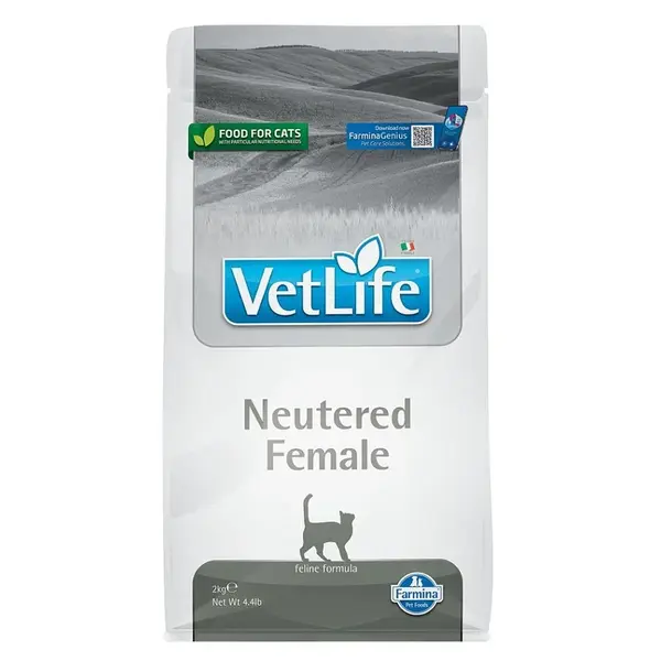 VET LIFE Natural Neutered Female granule pro kastrované kočky, Hmotnost balení: 2 kg