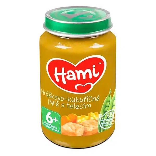 HAMI Hráškovo-kukuřičné pyré s telecím od 6.měsíce 200 g