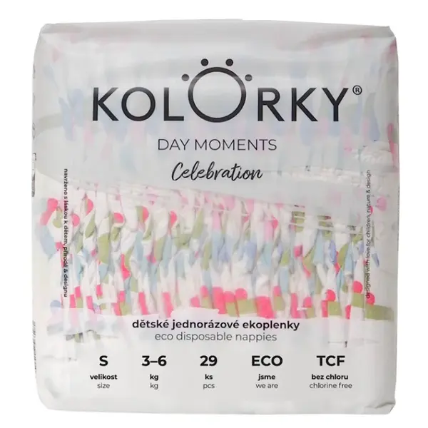 KOLORKY DAY Moments jednorázové EKO plenky S (3-6 kg) 29 kusů