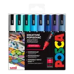 Sada akrylových fixů Uni Posca 5M 1,8-2,5mm 8ks Ocean
