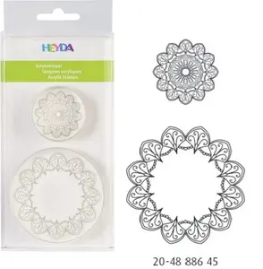 Razítko akryl kulaté - ornament 2ks