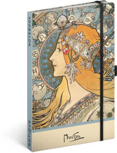 Notes Alfons Mucha - Zodiak, tečkovaný