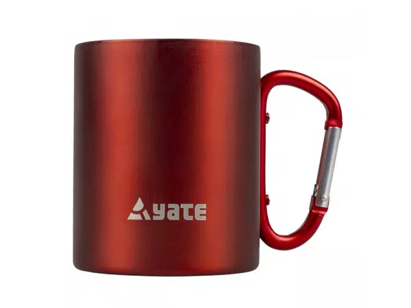 Yate Hrnek s karabinou Color červená Hrnek