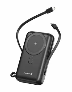 Swissten Power Bank Bank 20000 mAh 22,5W PD s integrovanýnu kabely USB-C a Lightning (kompatibilní s MagSafe)