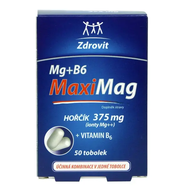 MaxiMag Hořčík 375 mg + B6 50 tobolek