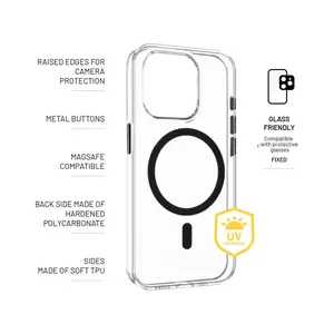 Zadní kryt FIXED MagPurity s podporou Magsafe pro Apple iPhone 16 Pro, čirá