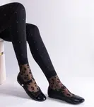 Gemre Black ballerinas with patent toe fastened with Velcro Jaures