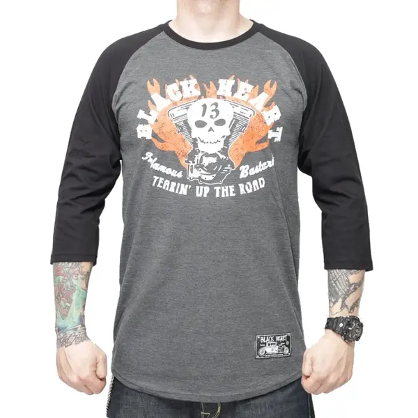 Triko s dlouhým rukávem BLACK HEART Flathead LS šedá M