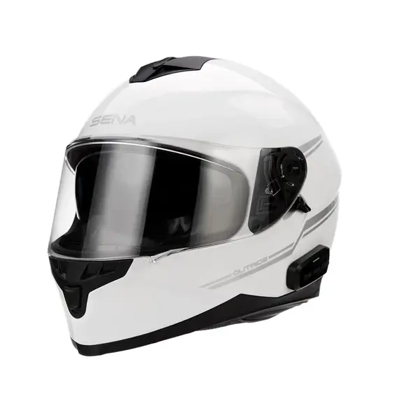Moto přilba s integrovaným headsetem SENA Outride Shine White lesklá bílá XXL (63-64)