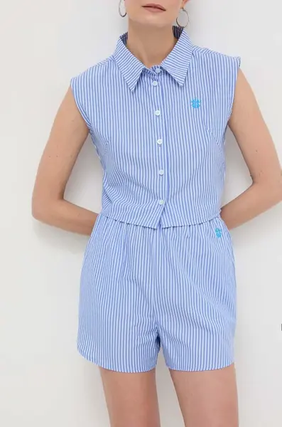 Bavlněné šortky Silvian Heach vzorované, high waist