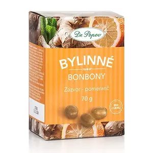 Dr. Popov Bylinné bonbony Zázvor - pomeranč 70 g
