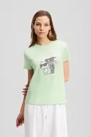 Bavlněné tričko Karl Lagerfeld IKON RS zelená barva, A1W17131