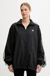 Mikina adidas Originals OVERSIZED TT dámská, černá barva, s aplikací, JD3392