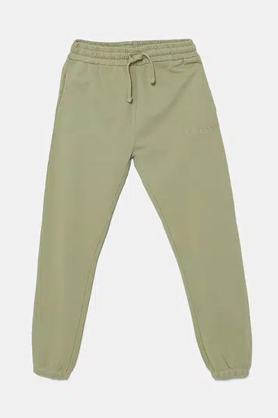 Dětské bavlněné tepláky Guess zelená barva, s aplikací, L5RQ14 KAD74