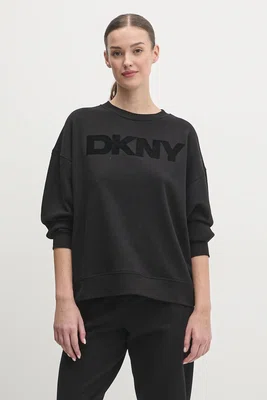 Mikina Dkny dámská, černá barva, s aplikací, DP5T1140
