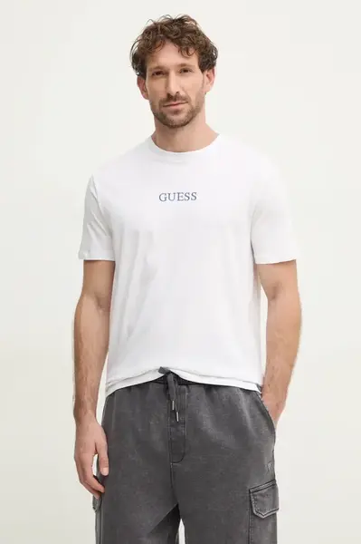 Bavlněné tričko Guess bílá barva, s potiskem, M5RI58 K9RM1