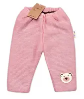 Baby Nellys Pletené kalhoty Teddy Bear,růžové,80/86