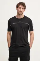 Bavlněné tričko Fila Libatse černá barva, FAM0784