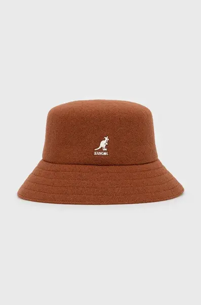 Vlněný klobouk Kangol hnědá barva, vlněný