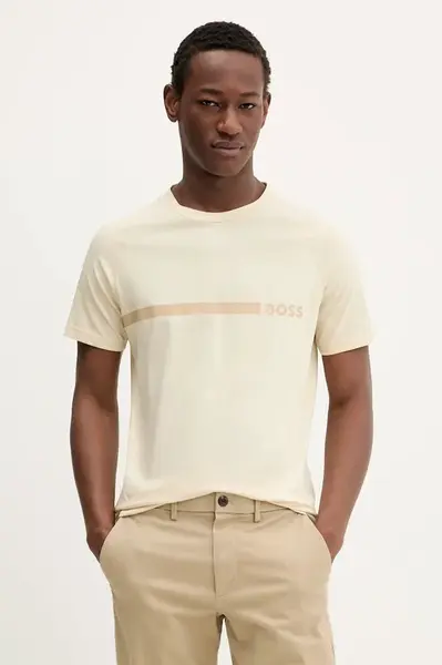 Bavlněné tričko BOSS T-Shirt RN Slim Fit