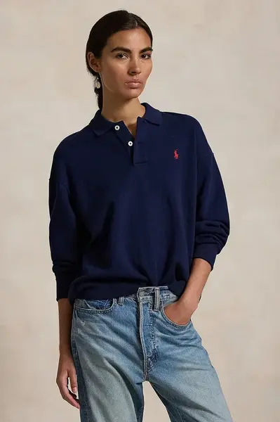 Mikina Polo Ralph Lauren dámská, tmavomodrá barva, hladká, 211947966
