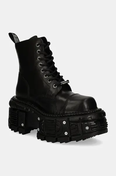 Kožené workery New Rock CRUST NEGRO IMPERFECT TANK NEGRO TORNILLOS