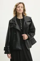 Bunda Answear.LAB černá barva, přechodná