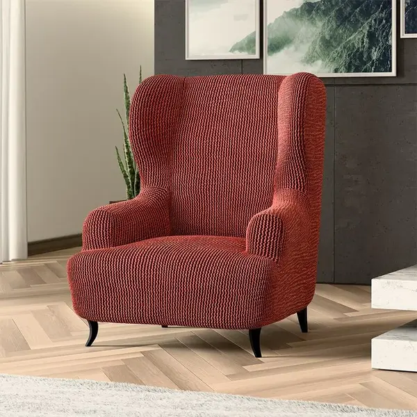 Bielastické potahy COSTINA měděná křeslo ušák (š. 60 - 110 cm)