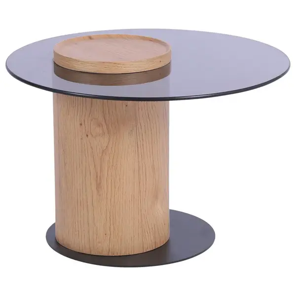 Stylife ODKLÁDACÍ STOLEK, dub, černá, barvy dubu