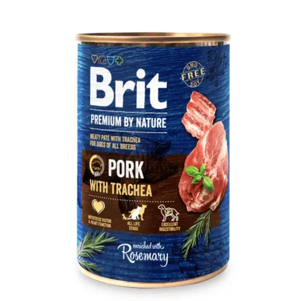 Brit konzerva Premium by Nature Pork & Trachea 400 g | P57989