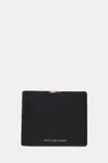 Kožená peněženka Tommy Hilfiger pánská, černá barva, AM0AM13740