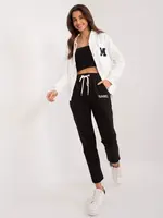 Dvoudílný dámský set Ecru-black s nášivkou