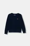 Dětská mikina Levi's MINI LOGO CREWNECK SWEATSH tmavomodrá barva, hladká, 9EE331