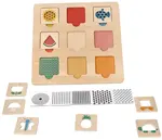 Adam Toys Dřevěná aktivní vkládačka/puzzle se vzory, přírodní