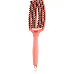 Olivia Garden Fingerbrush Boar & Nylon kefa na vlasy so štetinami z nylonu a diviaka Radiant Peach 1 ks