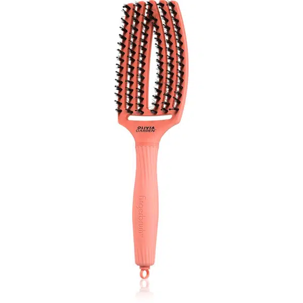 Olivia Garden Fingerbrush Boar & Nylon kefa na vlasy so štetinami z nylonu a diviaka Radiant Peach 1 ks