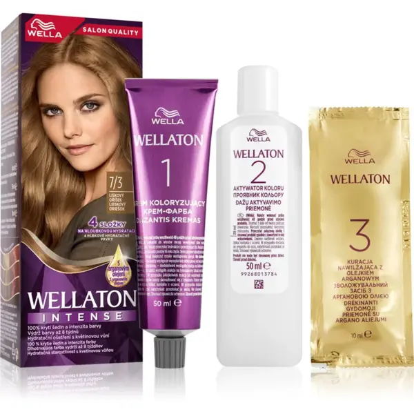 Wella Wellaton Intense permanentná farba na vlasy s arganovým olejom odtieň 7/3 Hazelnut 1 ks