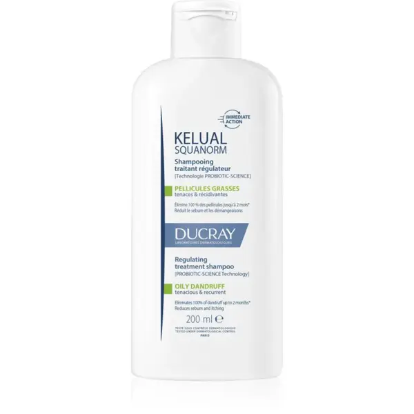 Ducray Kelual Squanorm Regulating Treatment Shampoo Oily Dandruff šampón proti mastným lupinám 200 ml