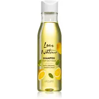 Oriflame Love Nature Organic Lemon & Mint hĺbkovo čistiaci šampón pre mastné vlasy 250 ml