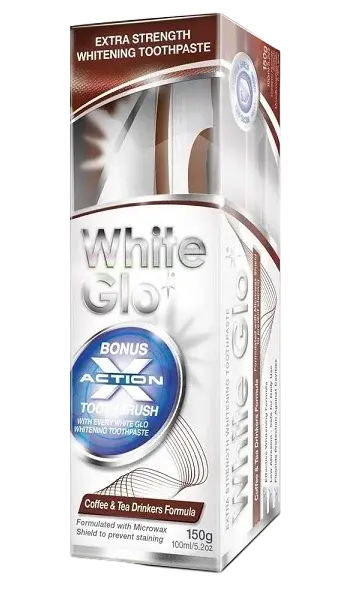 WHITE GLO pasta Coffee and Tea Drinkers  + kefka a medzizubné kefky zadarmo 150 g