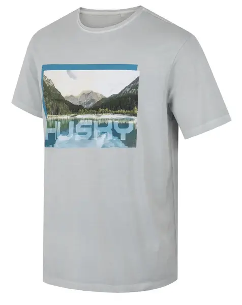 Husky  Tee Lake M light grey, XL Pánske bavlnené tričko