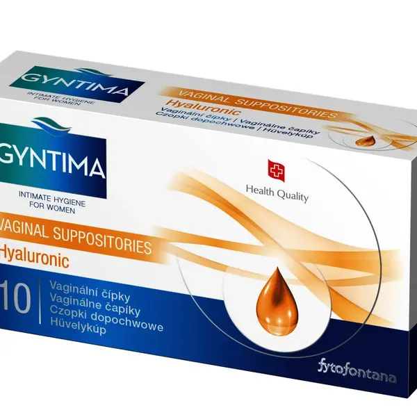 GYNTIMA Vaginálne čapíky s kyselinou hyaluronovou. 10 ks