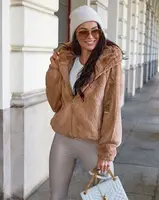 Resti Light brown women's imitation fur jacket