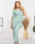 Resti Women's light green striped cotton set - Clothing