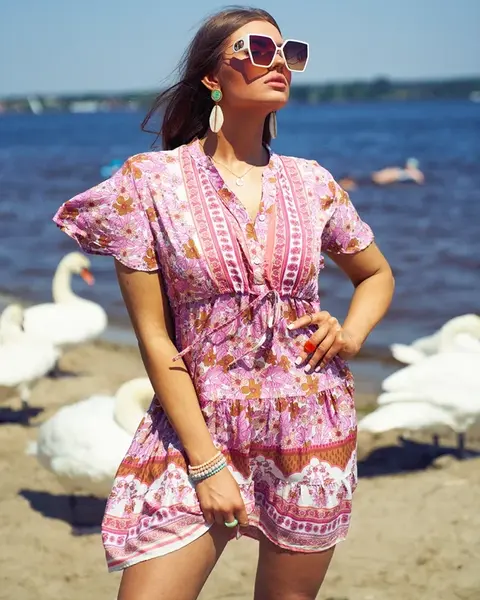 Resti Summer pink women's short dress