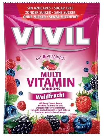VIVIL BONBONS MULTIVITAMÍN drops s príchuťou lesného ovocia bez cukru 60 g