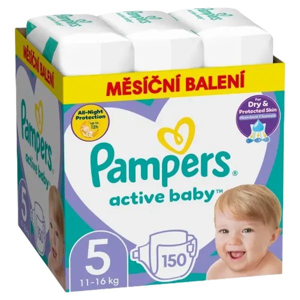 PAMPERS Active Baby S5 (11 - 16 kg), 150 ks