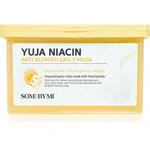 Some By Mi Yuja Niacin Anti Blemish Daily Mask rozjasňujúca plátienková maska pre zjednotenie farebného tónu pleti veľké balenie 30 ks