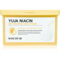Some By Mi Yuja Niacin Anti Blemish Daily Mask rozjasňujúca plátienková maska pre zjednotenie farebného tónu pleti veľké balenie 30 ks